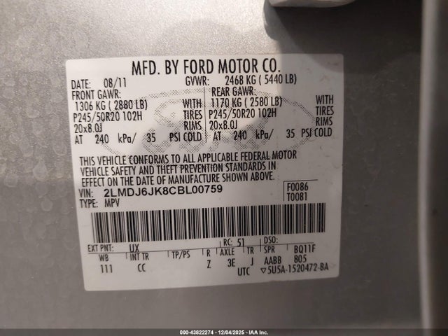 2012 LINCOLN MKX 2LMDJ6JK8CBL00759 Photo 8