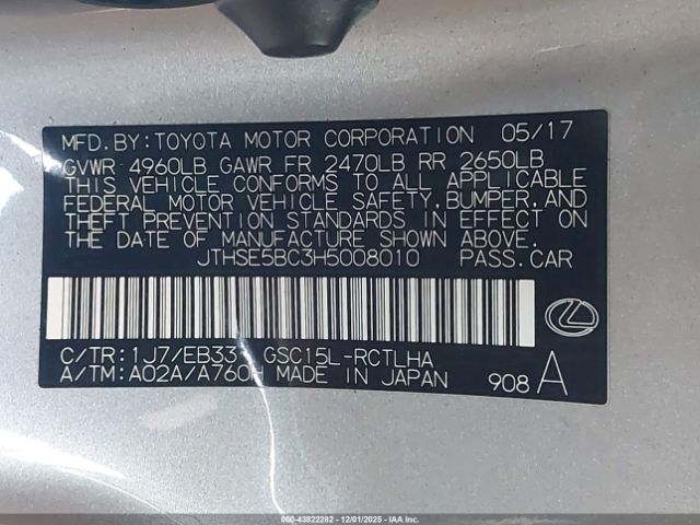 2017 LEXUS RC 350 JTHSE5BC3H5008010 Photo 8