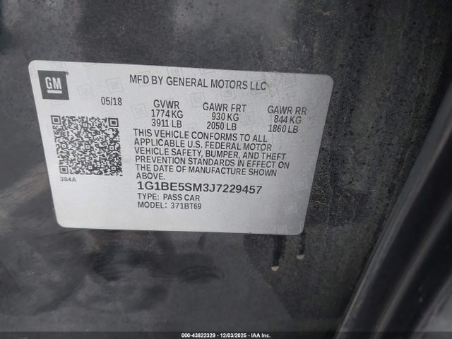 Chevrolet Cruze Lt Auto 2018 1G1BE5SM3J7229457 Image 9