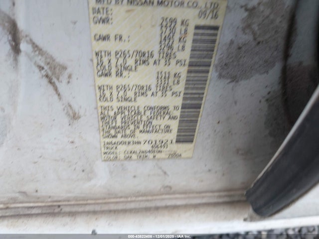 1N6AD0ER3HN701921 Nissan Frontier Desert Runner/s/sl/sv