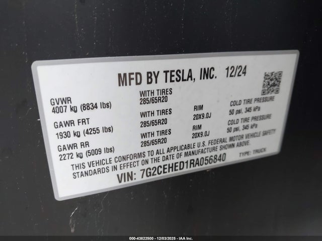 2024 TESLA CYBERTRUCK 7G2CEHED1RA056840 Photo 8