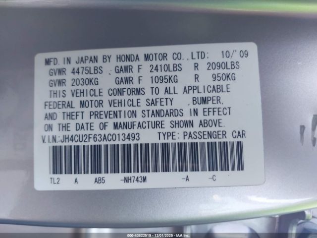 2010 ACURA TSX JH4CU2F63AC013493 Photo 8