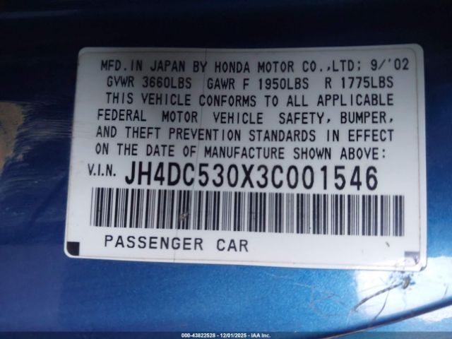 2003 ACURA RSX JH4DC530X3C001546 Photo 8