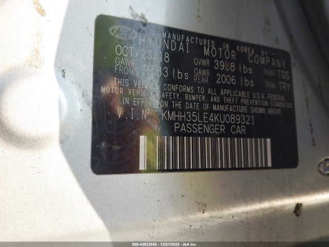 KMHH35LE4KU089321 Hyundai ELANTRA GT