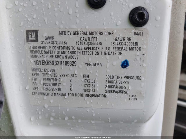 2002 CADILLAC ESCALADE 1GYEK63N32R109829 Photo 8