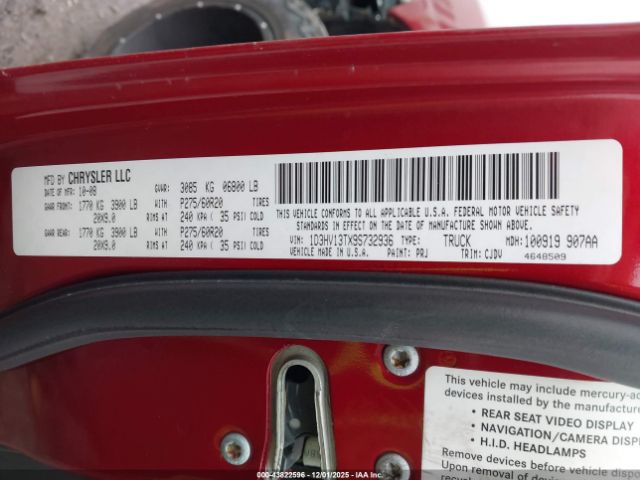 2009 DODGE RAM 1500 1D3HV13TX9S732936 Photo 8