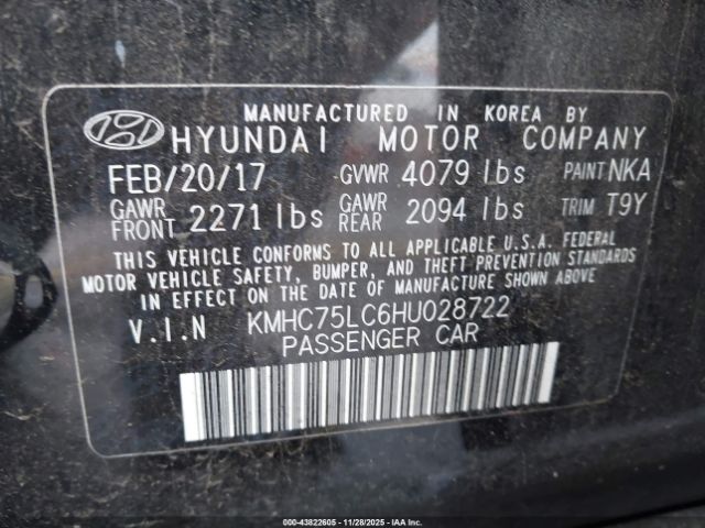 2017 HYUNDAI IONIQ HYBRID KMHC75LC6HU028722 Photo 8