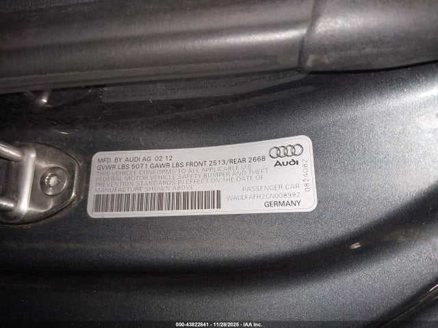 2012 AUDI A5 WAULFAFH2CN008992 Photo 8
