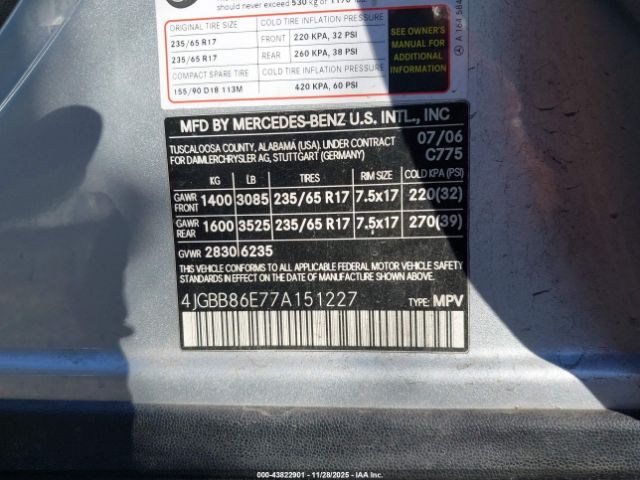 2007 MERCEDES-BENZ ML 350 4JGBB86E77A151227 Photo 8