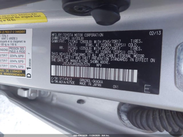 2013 TOYOTA 4RUNNER JTEZU5JR0D5057079 Photo 8