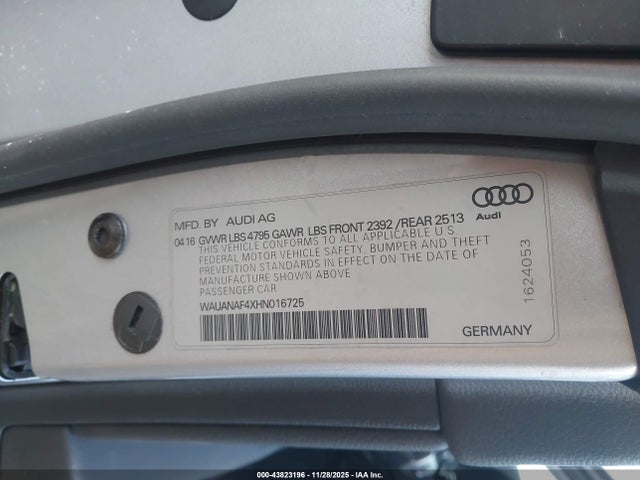 2017 AUDI A4 WAUANAF4XHN016725 Photo 8