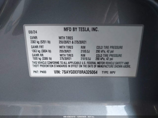 2024 TESLA MODEL Y 7SAYGDEF8RA326064 Photo 8