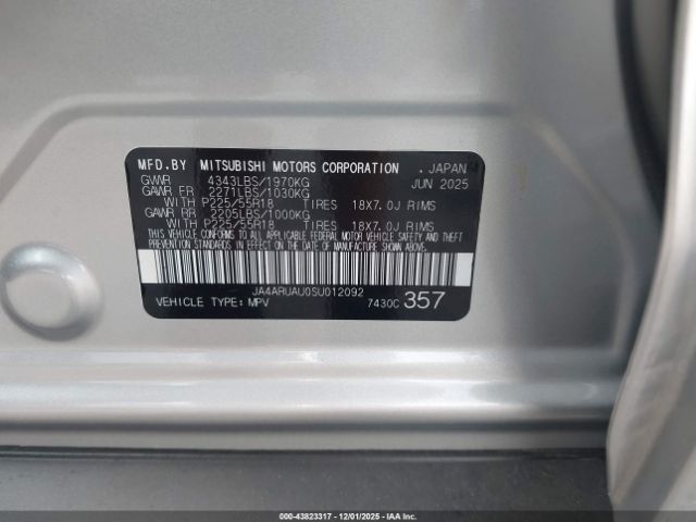 2025 MITSUBISHI OUTLANDER SPORT JA4ARUAU0SU012092 Photo 8