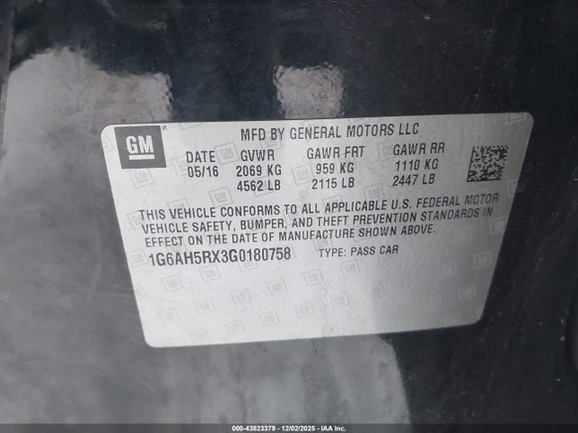 2016 CADILLAC ATS 1G6AH5RX3G0180758 Photo 8