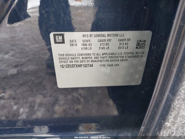 2017 CHEVROLET MALIBU 1G1ZE5STXHF102744 Photo 8