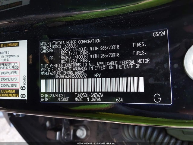 2024 TOYOTA LAND CRUISER JTEABFAJ4R5000202 Photo 8