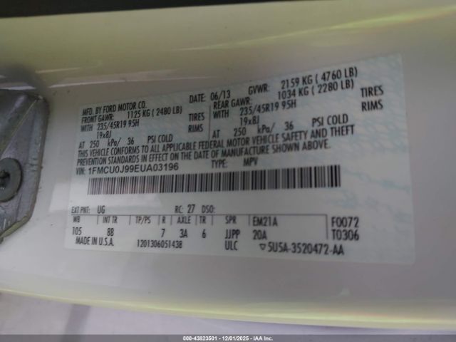 2014 FORD ESCAPE 1FMCU0J99EUA03196 Photo 8