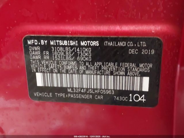 2020 MITSUBISHI MIRAGE G4 ML32F4FJ5LHF05963 Photo 8
