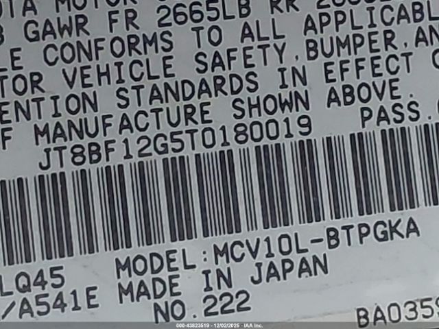 1996 LEXUS ES JT8BF12G5T0180019 Photo 8