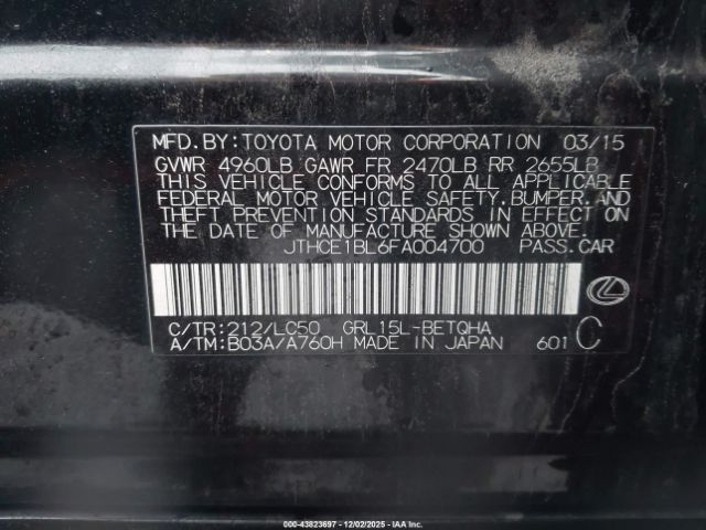 2015 LEXUS GS 350 JTHCE1BL6FA004700 Photo 8