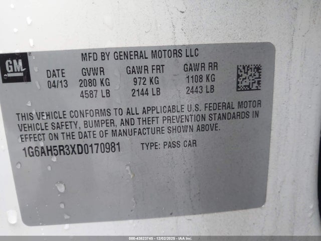 2013 CADILLAC ATS 1G6AH5R3XD0170981 Photo 8