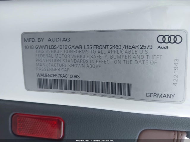 2019 AUDI A5 WAUENCF57KA010093 Photo 8