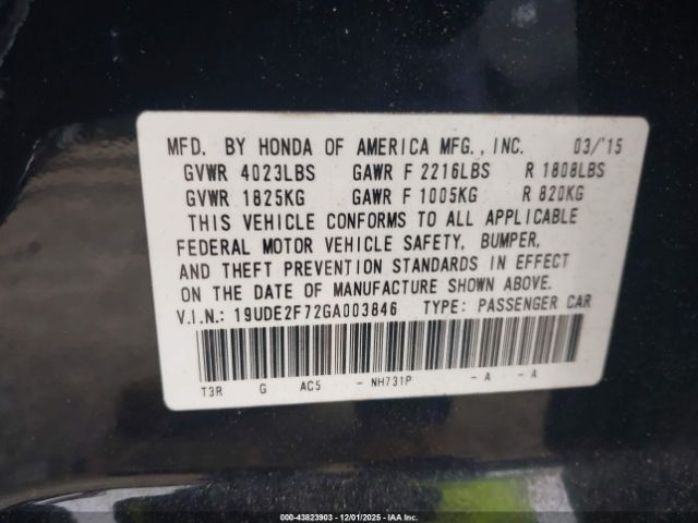 2016 ACURA ILX 19UDE2F72GA003846 Photo 8