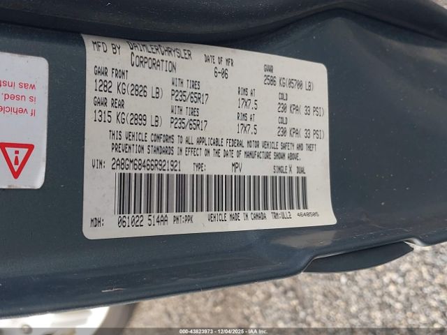 2006 CHRYSLER PACIFICA 2A8GM68466R921921 Photo 8