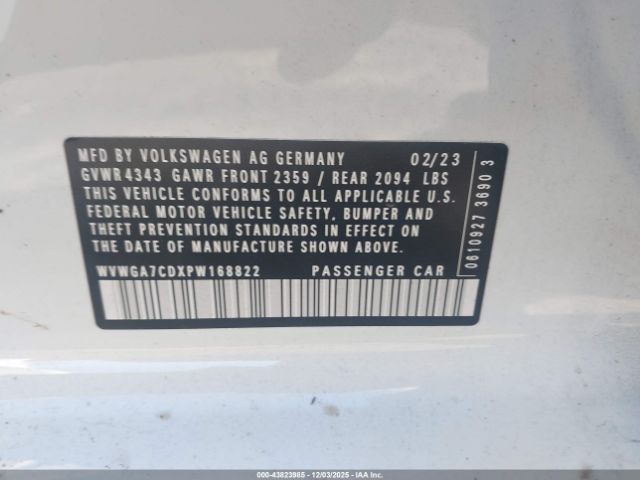 2023 VOLKSWAGEN GOLF GTI WVWGA7CDXPW168822 Photo 8