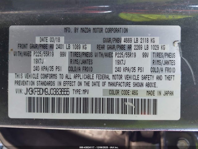 Mazda Cx-5 Grand Touring 2018 JM3KFBDM9J0383655 Image 9
