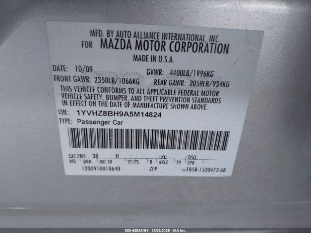 2010 MAZDA MAZDA6 1YVHZ8BH9A5M14824 Photo 8