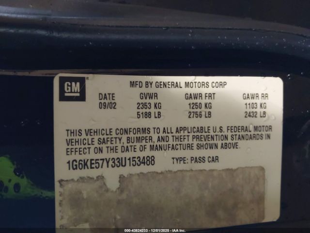 2003 CADILLAC DEVILLE 1G6KE57Y33U153488 Photo 8