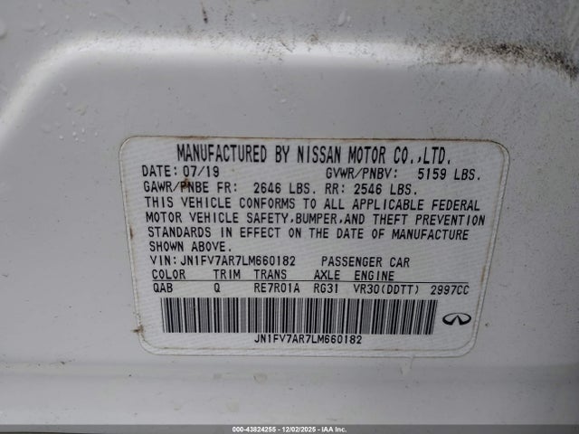 2020 INFINITI Q50 JN1FV7AR7LM660182 Photo 8