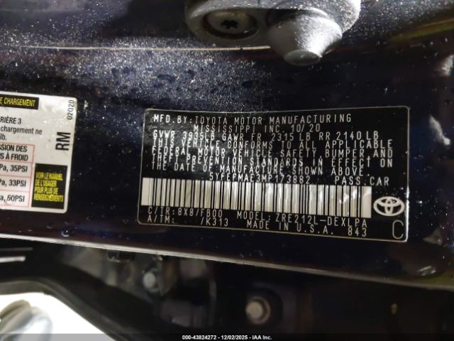 2021 TOYOTA COROLLA 5YFEPMAE3MP173882 Photo 8