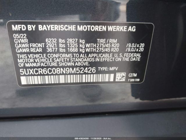 2022 BMW X5 5UXCR6C08N9M52426 Photo 8