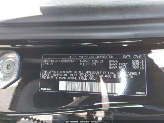 2020 VOLVO S60 7JRA22TKXLG038744 Photo 8