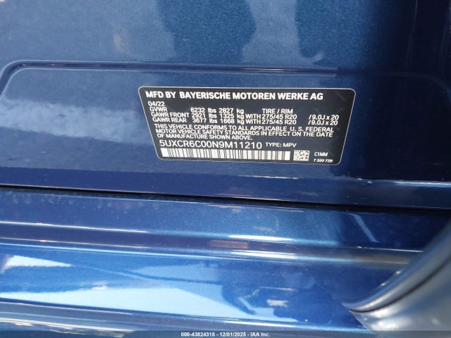 2022 BMW X5 5UXCR6C00N9M11210 Photo 8