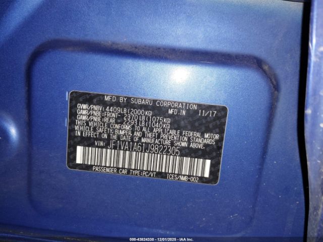 2018 SUBARU WRX JF1VA1A61J9822305 Photo 8