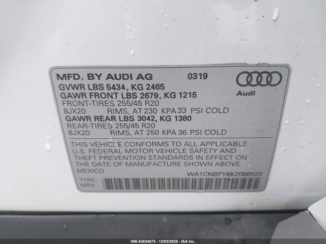 2019 AUDI Q5 WA1CNBFY6K2088528 Photo 8
