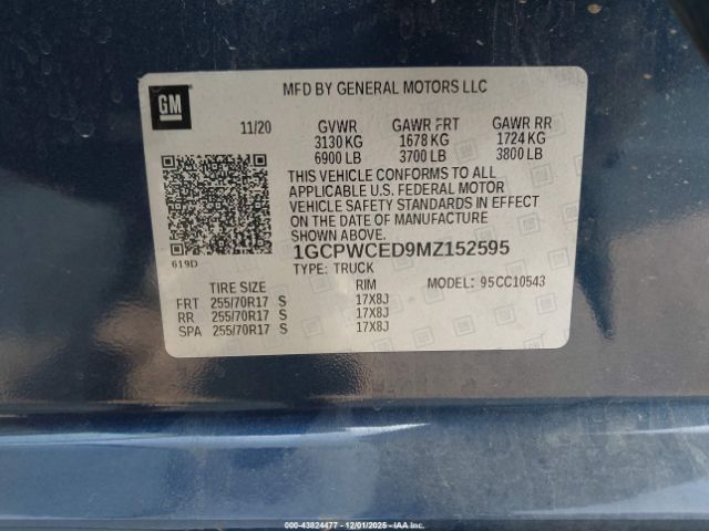 2021 CHEVROLET SILVERADO 1500 1GCPWCED9MZ152595 Photo 8