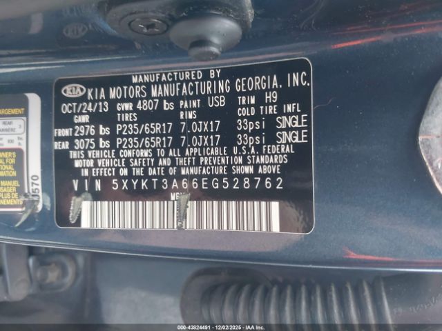 2014 KIA SORENTO 5XYKT3A66EG528762 Photo 8