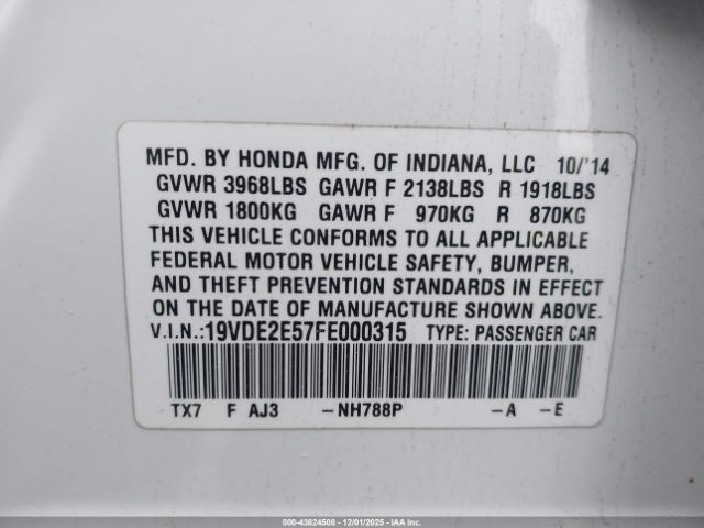 2015 ACURA ILX 19VDE2E57FE000315 Photo 8