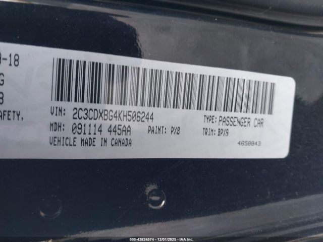 2019 DODGE CHARGER 2C3CDXBG4KH506244 Photo 8