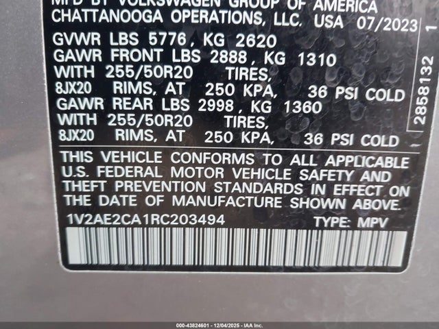 2024 VOLKSWAGEN ATLAS CROSS SPORT 1V2AE2CA1RC203494 Photo 8