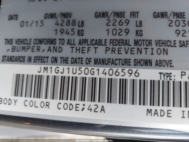 2016 MAZDA MAZDA6 JM1GJ1U50G1406596 Photo 8