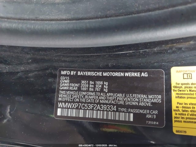 2015 MINI HARDTOP WMWXP7C53F2A39334 Photo 8