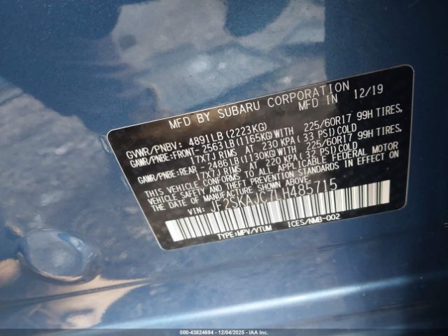 2020 SUBARU FORESTER JF2SKAJC7LH485715 Photo 8