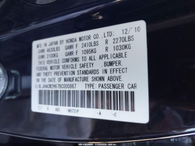 2011 ACURA TSX JH4CW2H67BC000867 Photo 8