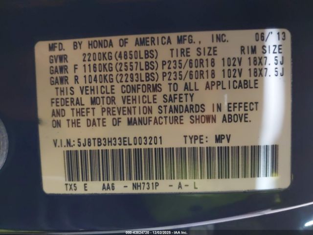 2014 ACURA RDX 5J8TB3H33EL003201 Photo 8