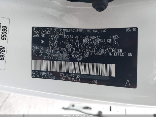 2011 TOYOTA SIENNA 5TDKK3DC4BS040090 Photo 8